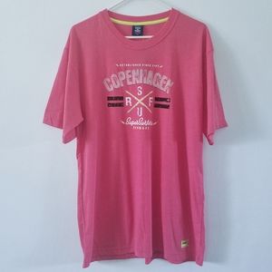 NWT Denmark Copenhagen pink graphic tourist tee XL